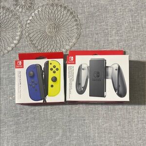 Nintendo Switch Joy-Con Controllers - Blue and Yellow with Charging grip